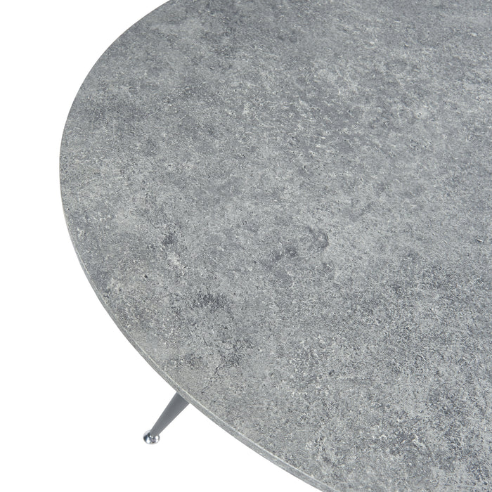 Tavolo Fitjar da Sala Pranzo Ø100 cm Effetto Cemento [en.casa]