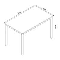 Tavolo da Sala Pranzo Lindesberg 140 x 80 cm Grigio [en.casa]