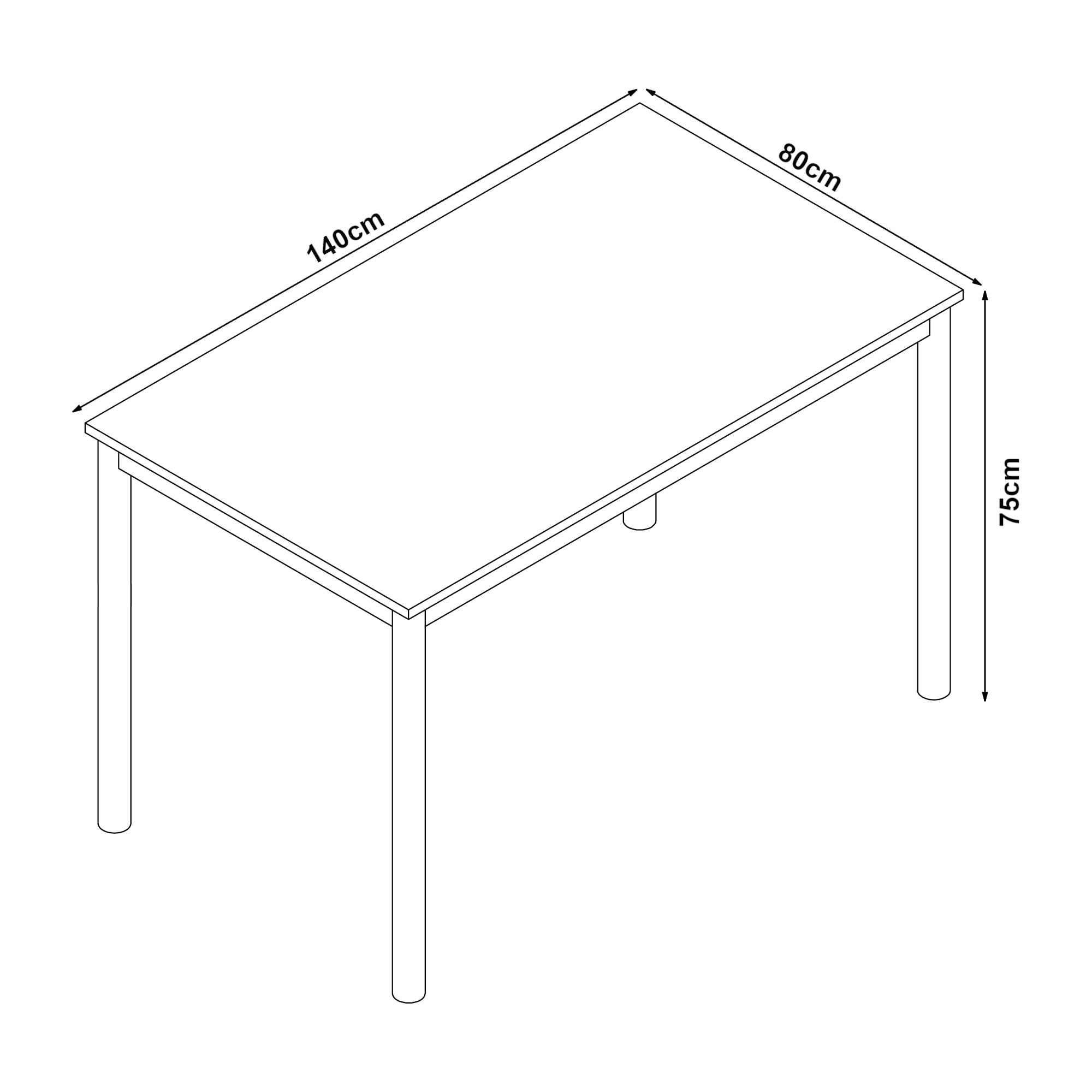 Tavolo da Sala Pranzo Lindesberg 140 x 80 cm Grigio [en.casa]