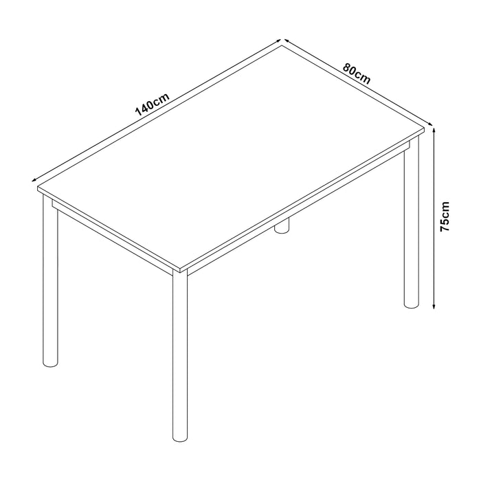 Tavolo da Sala Pranzo Lindesberg 140 x 80 cm Grigio [en.casa]