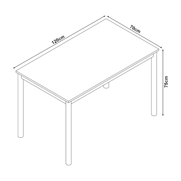 Tavolo da Sala Pranzo Lindesberg 120 x 70 cm Grigio [en.casa]