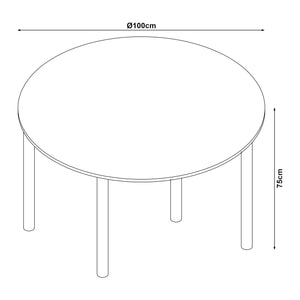 Tavolo da Sala Pranzo Lindesberg Ø100 cm Grigio [en.casa]