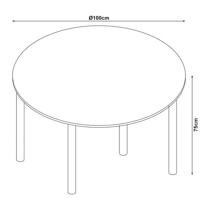 Tavolo da Sala Pranzo Lindesberg Ø100 cm Grigio [en.casa]