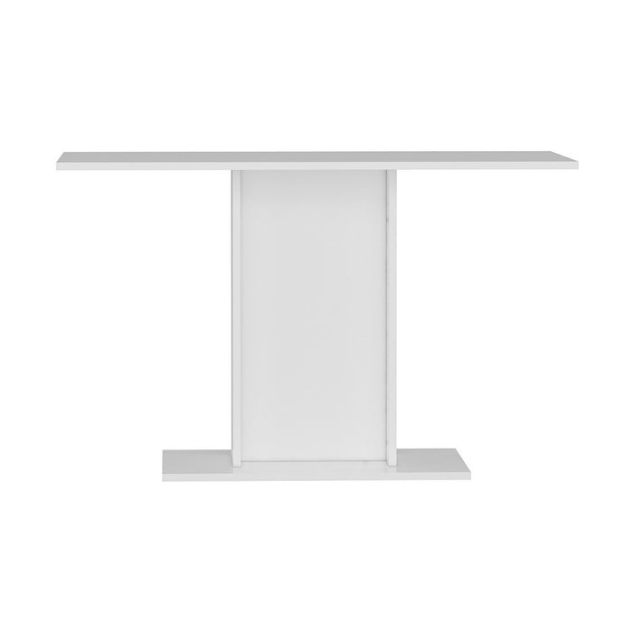 Tavolo da Pranzo 'Galten' con Gamba Centrale e Piano Rettangolare - Bianco [en.casa]