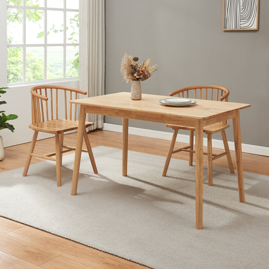 Tavolo da Pranzo Klijori Tavolo da Cucina in Legno di Hevea 140x70 cm color Naturale [en.casa]