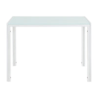 [en.casa] Arredo Sala da Pranzo  Set Tavolo Metallo Vetro 105 x 60 x 75 cm con 4 Sedie in Plastica 83 x 54 x 48 cm