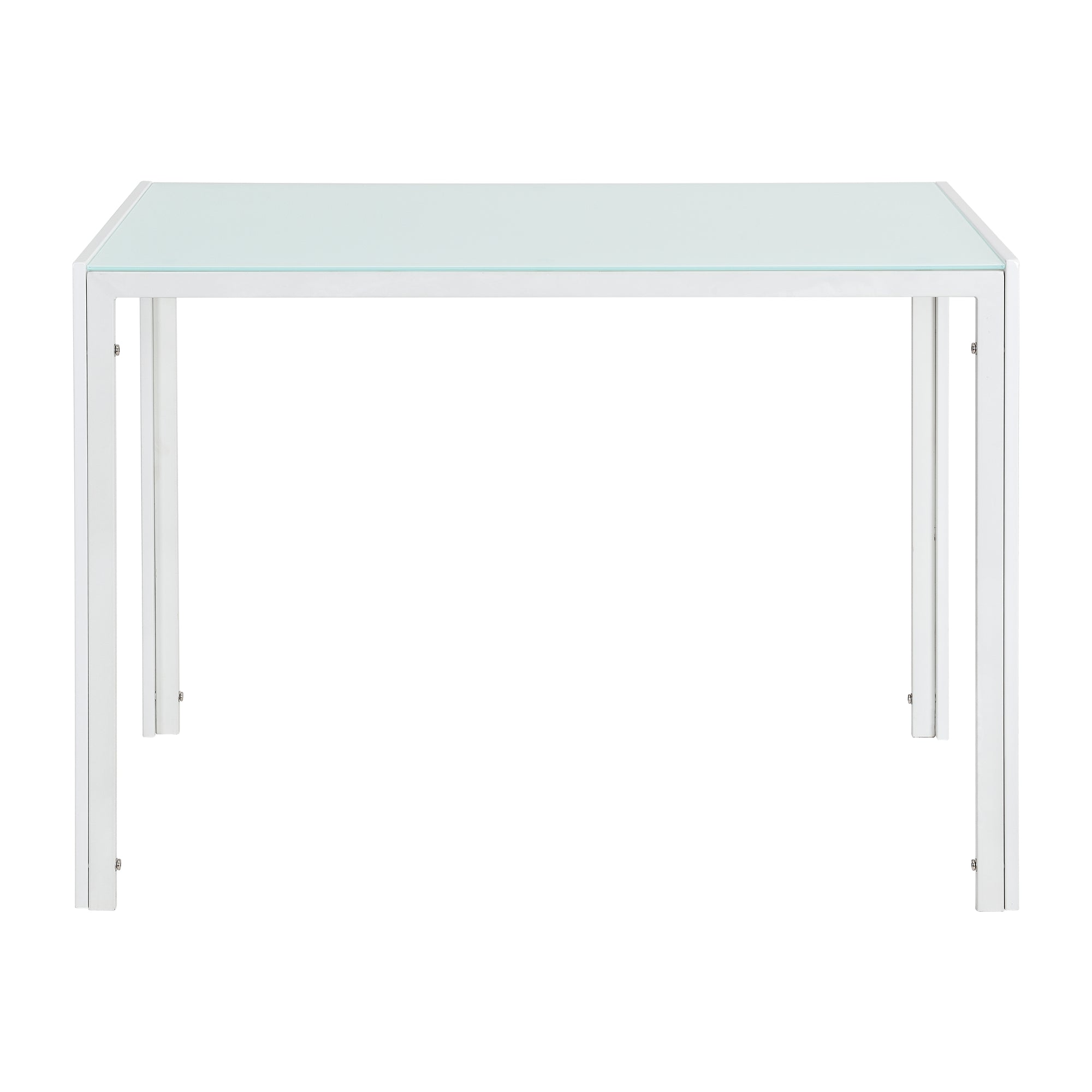 [en.casa] Arredo Sala da Pranzo  Set Tavolo Metallo Vetro 105 x 60 x 75 cm con 4 Sedie in Plastica 83 x 54 x 48 cm