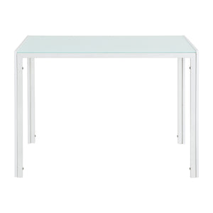 [en.casa] Arredo Sala da Pranzo  Set Tavolo Metallo Vetro 105 x 60 x 75 cm con 4 Sedie in Plastica 83 x 54 x 48 cm