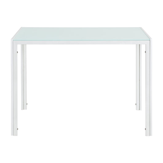 Tavolo da pranzo cucina soggiorno vetro gambe in acciaio 105 cm bianco 03_0006261