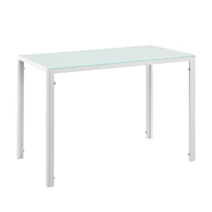 Tavolo da pranzo bianco 105 cm + kit sedia 4 pezzi bianco 03_0004002