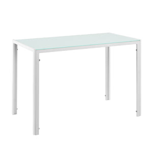 [en.casa] Arredo Sala da Pranzo  Set Tavolo Metallo Vetro 105 x 60 x 75 cm con 4 Sedie in Plastica 83 x 54 x 48 cm