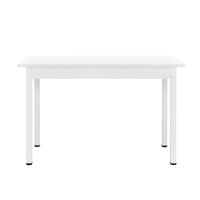 Tavolo da pranzo da cucina MDF impiallacciato in acciaio 120 cm x 60 cm x 75 cm bianco 03_0004293