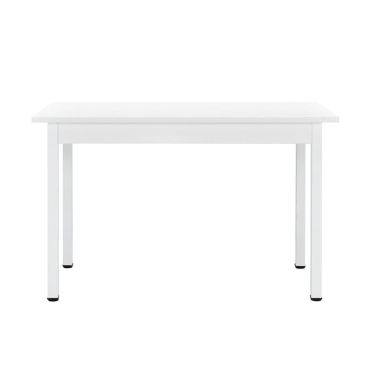 Tavolo da pranzo da cucina MDF impiallacciato in acciaio 120 cm x 60 cm x 75 cm bianco 03_0004293