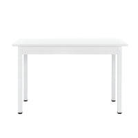 [en.casa] Arredo Sala da Pranzo Tavolo 120 x 60 x 75 cm con 4 Sedie 83 x 54 x 48 cm MDF Acciaio Plastica Bianco
