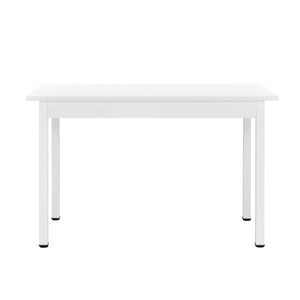 [en.casa] Arredo Sala da Pranzo Tavolo 120 x 60 x 75 cm con 4 Sedie 83 x 54 x 48 cm MDF Acciaio Plastica Bianco
