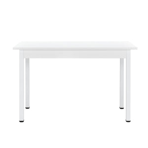Set tavolo da pranzo e sedie Set tavolo da pranzo e sedie MDF impiallacciato acciaio verniciato a polvere plastica sinterizzata bianco nero 120 cm x 60 cm x 75 cm 03_0006942