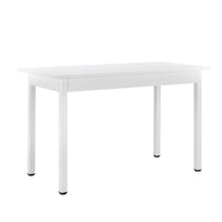 Tavolo da pranzo da cucina MDF impiallacciato in acciaio 120 cm x 60 cm x 75 cm bianco 03_0004293