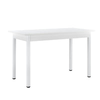 [en.casa] Arredo Sala da Pranzo Tavolo 120 x 60 x 75 cm MDF Bianco con 4 Sedie Imbottite 96 x 43 x 52 cm Acciaio
