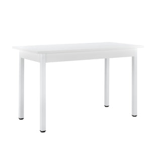 [en.casa] Arredo Sala da Pranzo Tavolo 120 x 60 x 75 cm con 4 Sedie 83 x 54 x 48 cm MDF Acciaio Plastica Bianco