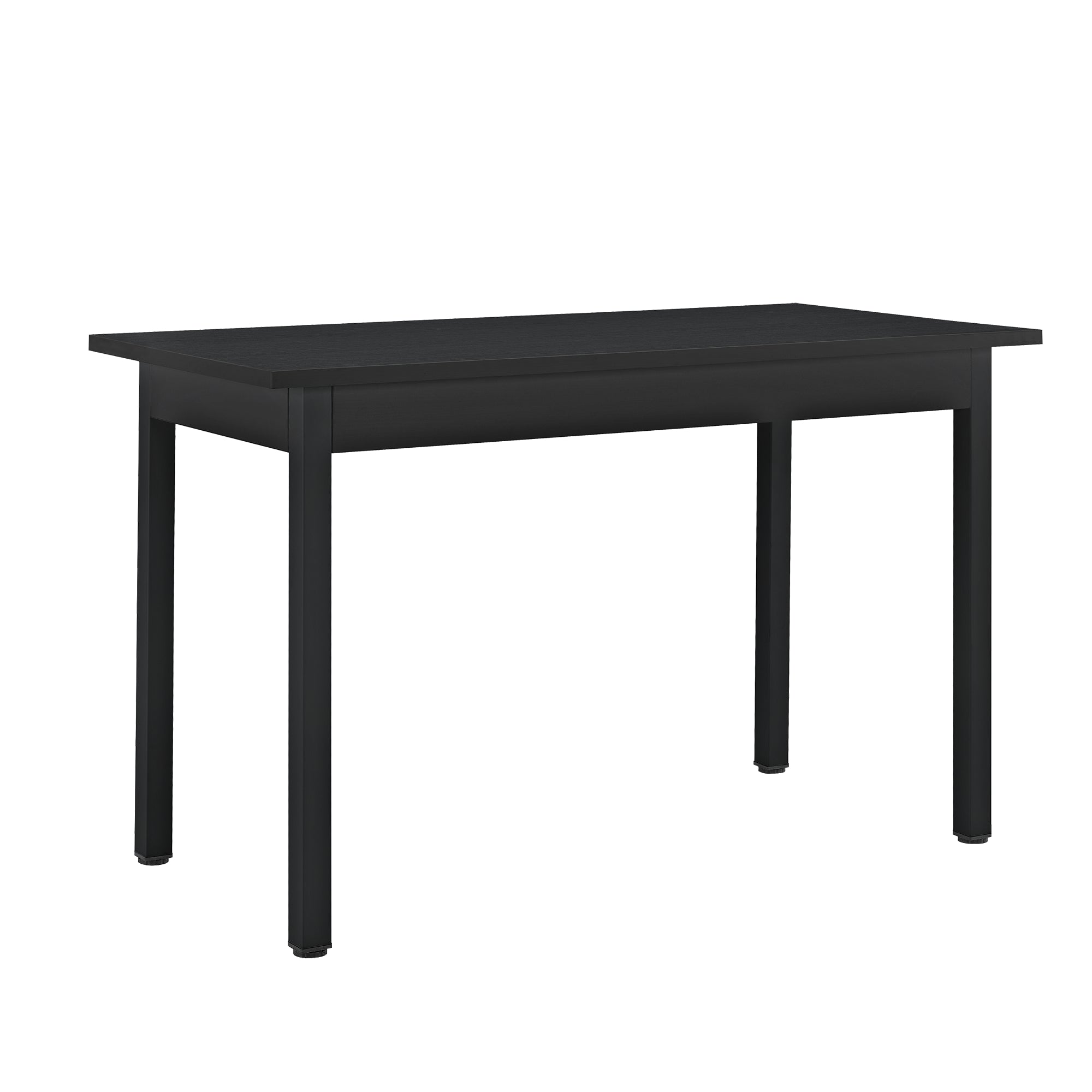 [en.casa] Arredo Sala da Pranzo Tavolo 120 x 60 x 75 cm con 4 Sedie 83 x 54 x 48 cm MDF Acciaio Plastica Nero