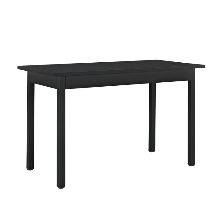 [en.casa] Arredo Sala da Pranzo Tavolo 120 x 60 x 75 cm con 4 Sedie 83 x 54 x 48 cm MDF Acciaio Plastica Nero