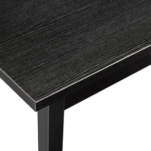 Set Sala da Pranzo Bjerkvik Tavolo 140x60 cm e 6 Sedie Imbottite Rivestimento in Similpelle - Nero [en.casa]