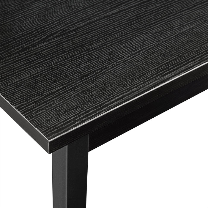 Set Sala da Pranzo Bjerkvik Tavolo 140x60 cm e 6 Sedie Imbottite Rivestimento in Similpelle - Nero [en.casa]