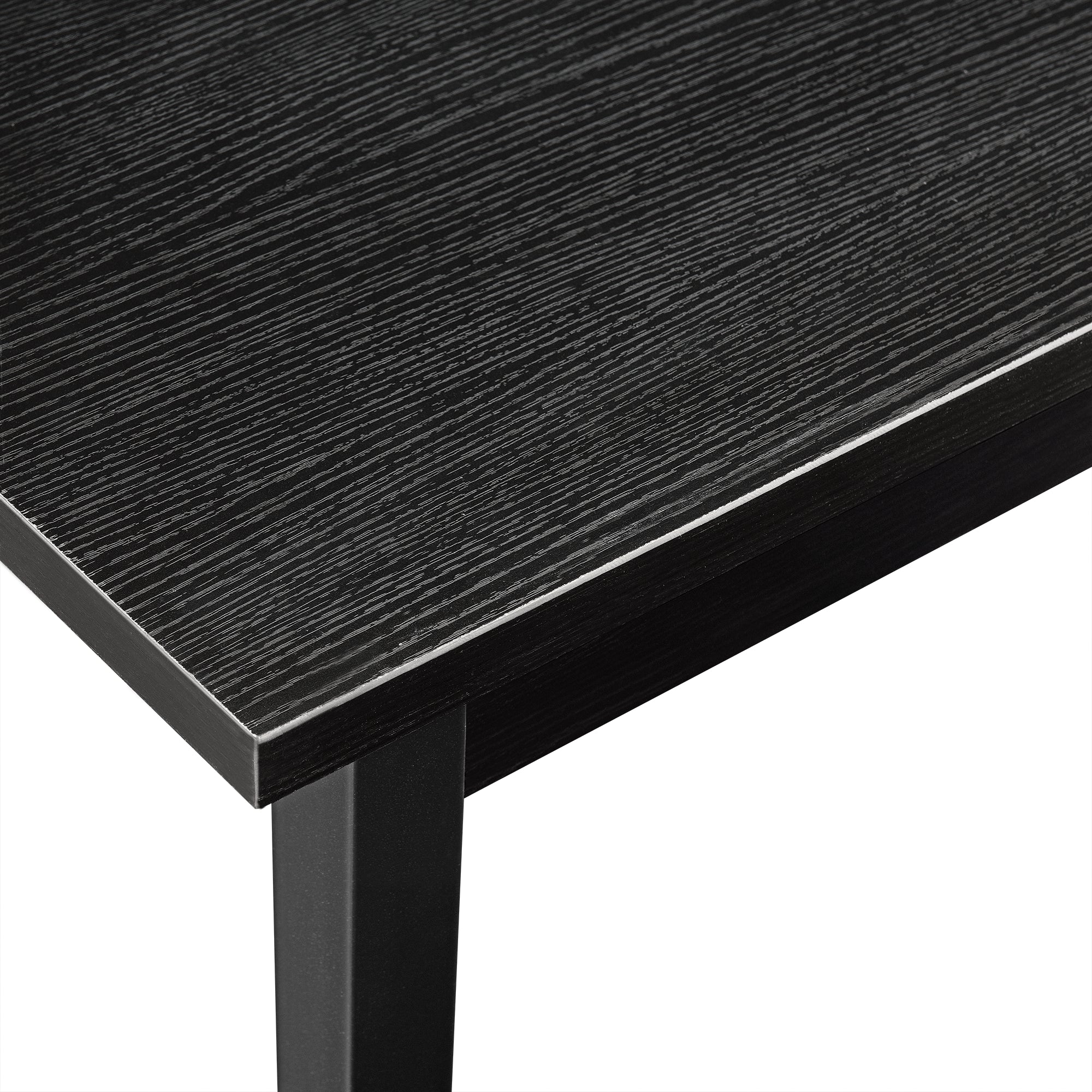 Tavolo da pranzo scrivania da cucina MDF impiallacciato 140 cm nero 03_0004296