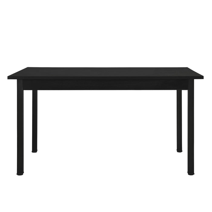 Tavolo da pranzo scrivania da cucina MDF impiallacciato 140 cm nero 03_0004296