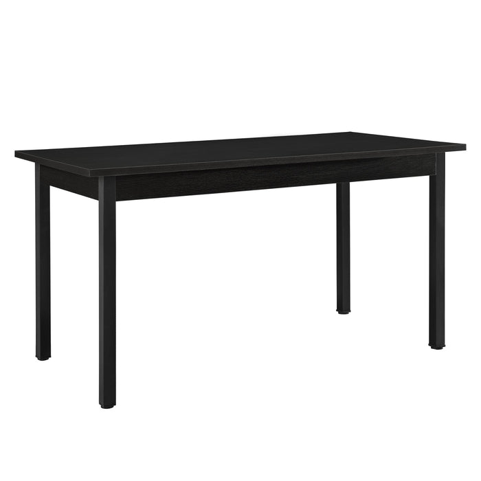 Tavolo da pranzo nero 140 cm x 60 cm x 75 cm + sedie nere 96 cm x 43 cm 03_0004093