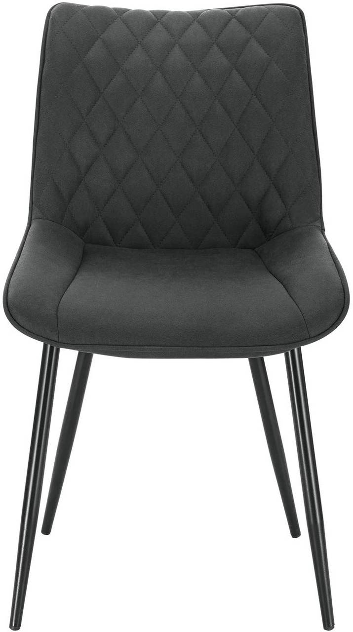 Set di 2 sedie per sala da pranzo sedie da cucina seduta in tessuto piedino in metallo antracite 19_0000187