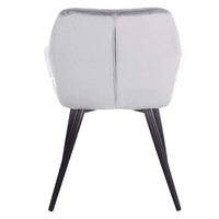 Sedia da pranzo in velluto con gambe in metallo a quadretti grigi 19_0000377