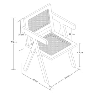 Sedia da Sala Pranzo Asikkala in Bambù e Plastica Effetto Rattan [en.casa]