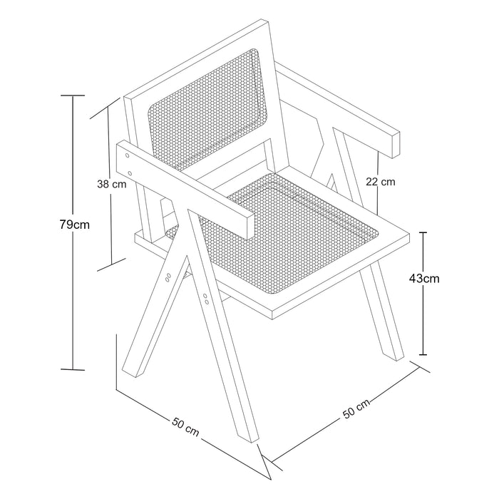 Sedia da Sala Pranzo Asikkala in Bambù e Plastica Effetto Rattan [en.casa]