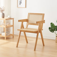 Sedia da Sala Pranzo Asikkala in Bambù e Plastica Effetto Rattan [en.casa]