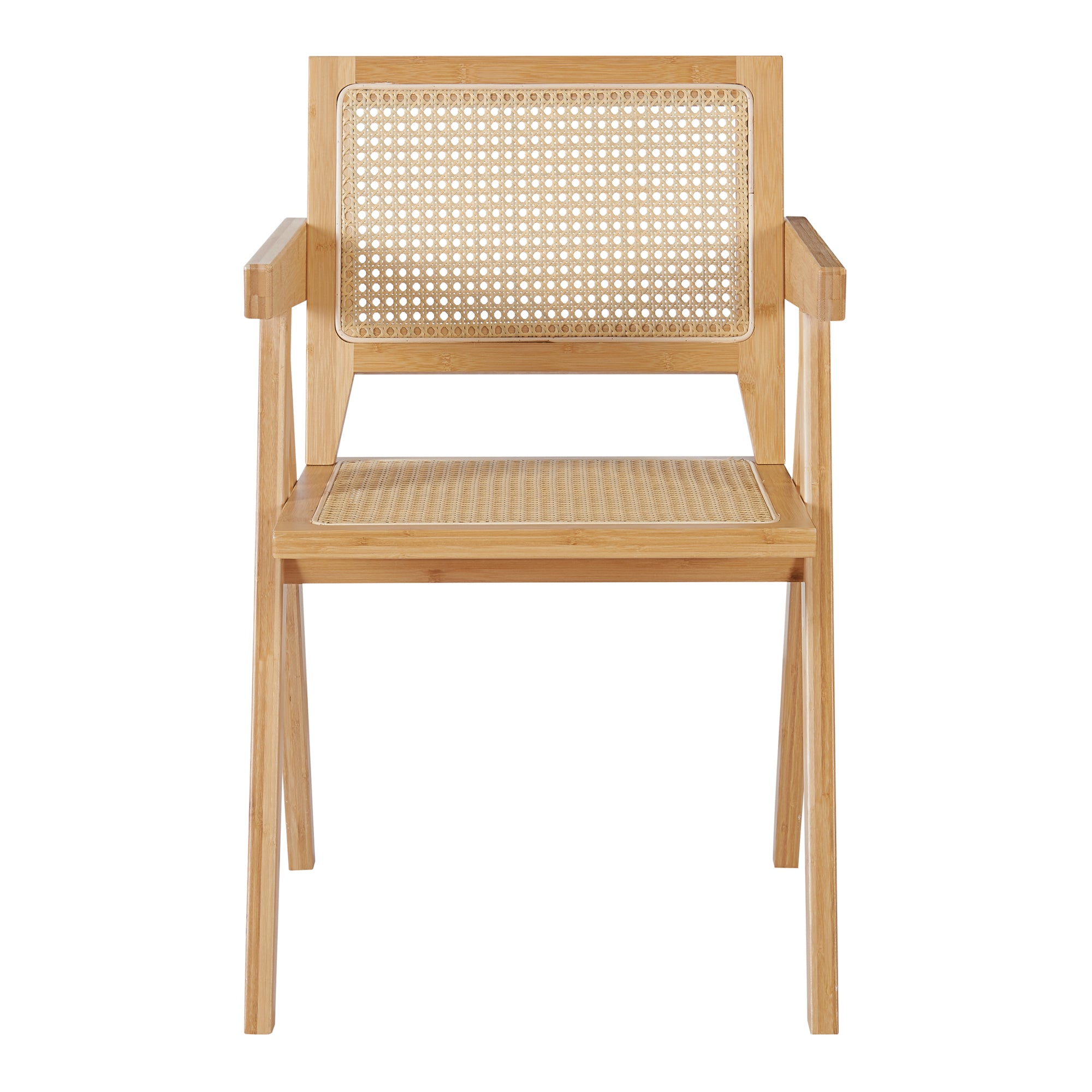 Sedia da Sala Pranzo Asikkala in Bambù e Plastica Effetto Rattan [en.casa]