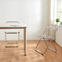 Set Pornainen di 6 Sedie Pieghevoli Traslucido - Trasparente [en.casa]