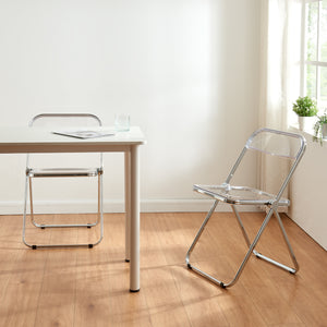 Set Pornainen di 2 Sedie Pieghevoli Traslucido - Trasparente [en.casa]