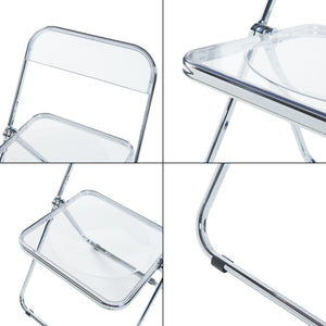 Set Pornainen di 2 Sedie Pieghevoli Traslucido - Trasparente [en.casa]