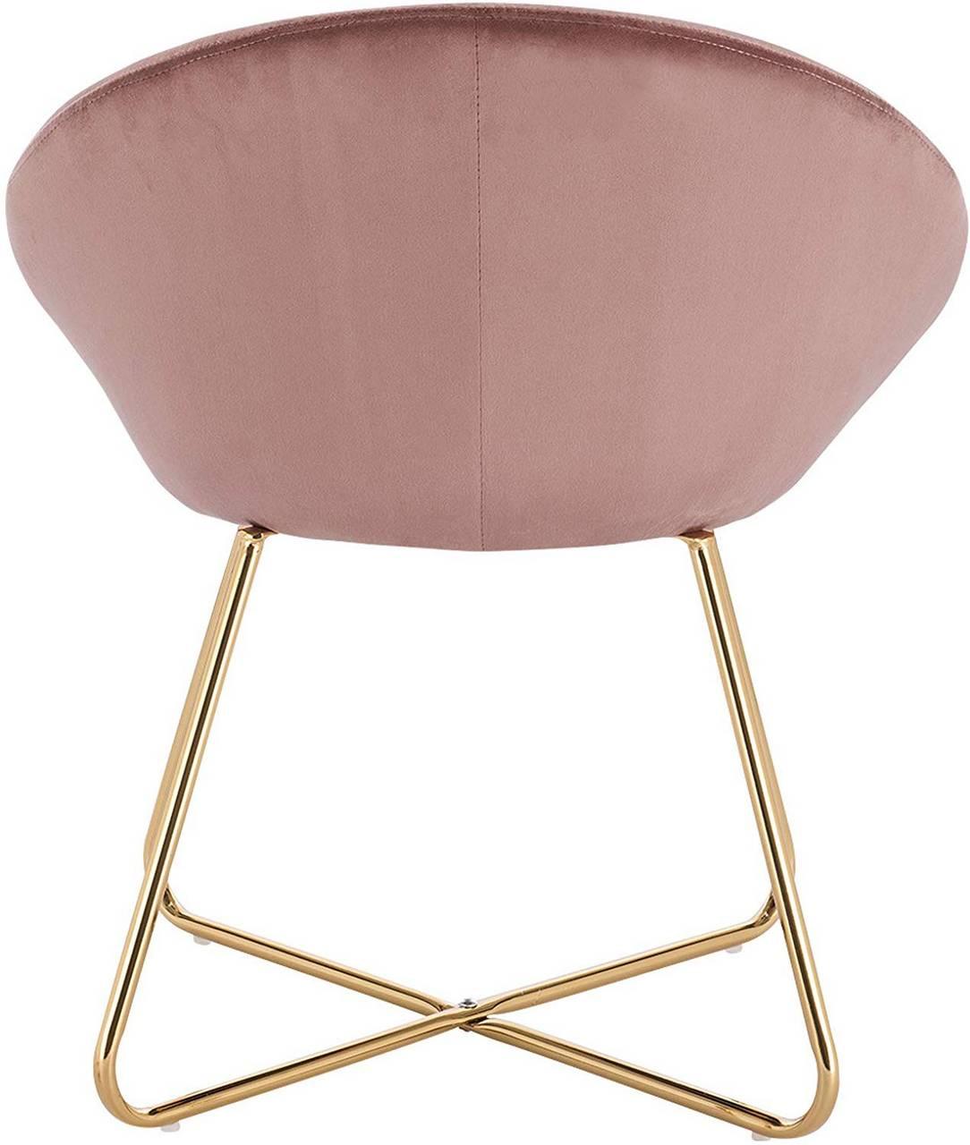 Sedia da cucina in velluto con gambe in metallo rosa 19_0000115