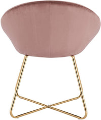 Sedia da cucina in velluto con gambe in metallo rosa 19_0000115