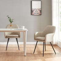 Set Kannonkoski di 2 Poltroncine da Sala Pranzo - Beige [en.casa]