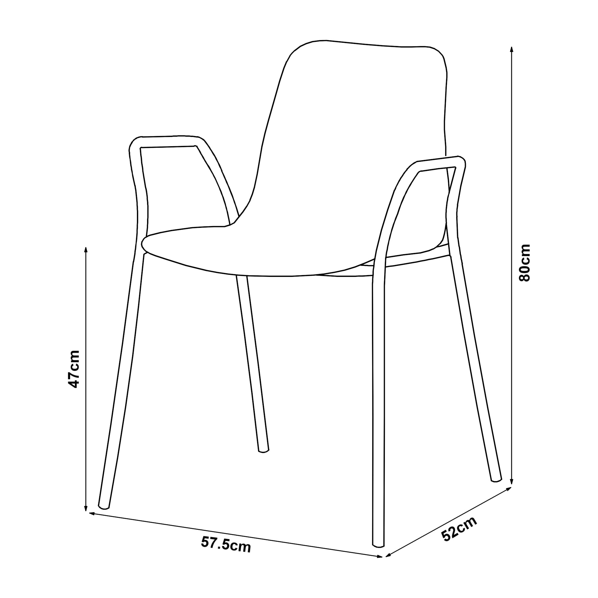 Sedia da Sala Kankaanpää Seduta Schienale Monoblocco - Bianco [en.casa]