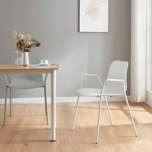 Sedia da Sala Kankaanpää Seduta Schienale Monoblocco - Bianco [en.casa]