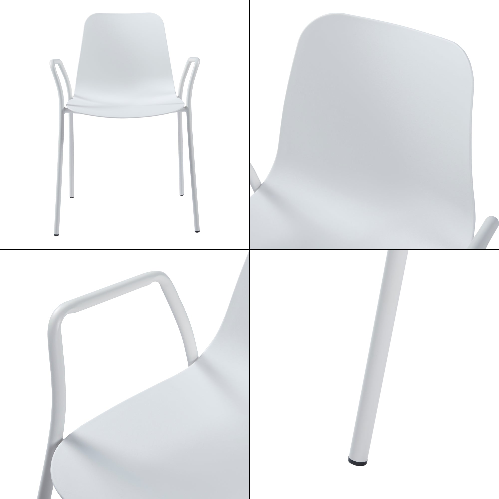 Sedia da Sala Kankaanpää Seduta Schienale Monoblocco - Bianco [en.casa]