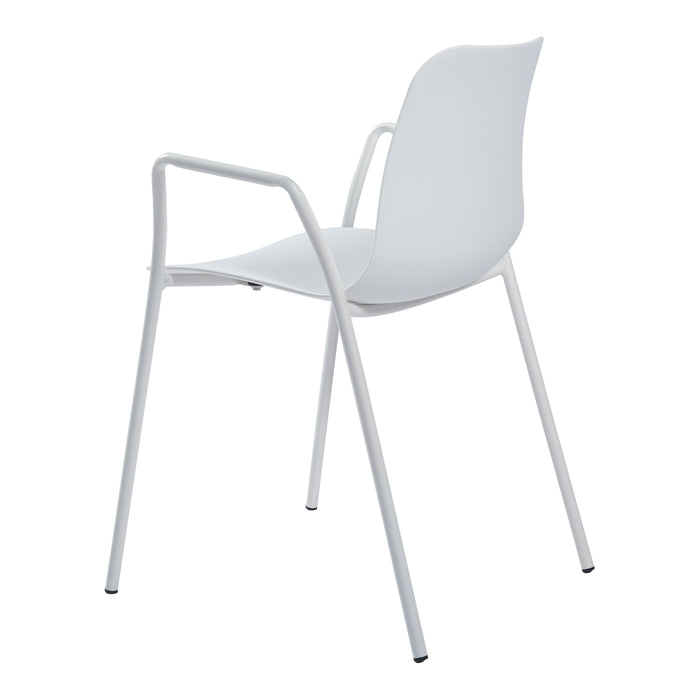 Sedia da Sala Kankaanpää Seduta Schienale Monoblocco - Bianco [en.casa]