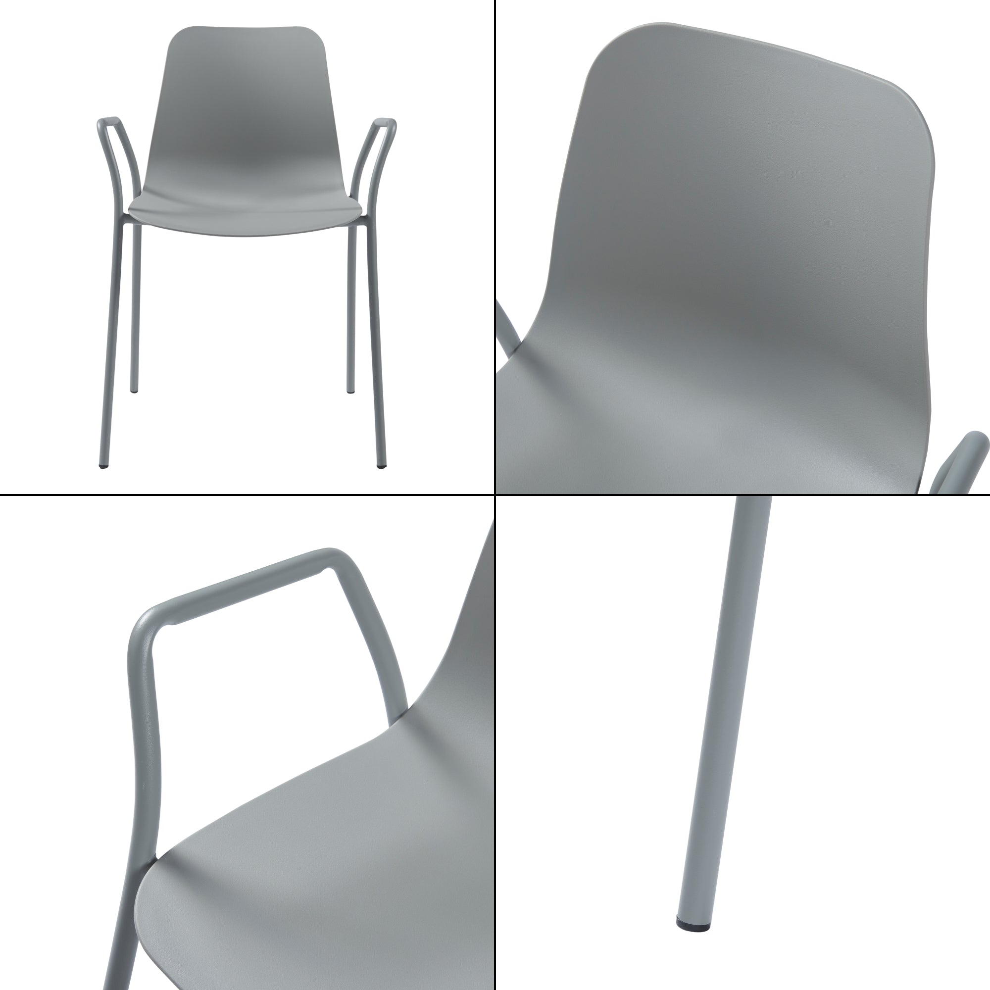 Sedia da Sala Kankaanpää Seduta Schienale Monoblocco - Grigio chiaro [en.casa]