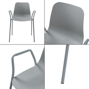 Sedia da Sala Kankaanpää Seduta Schienale Monoblocco - Grigio chiaro [en.casa]