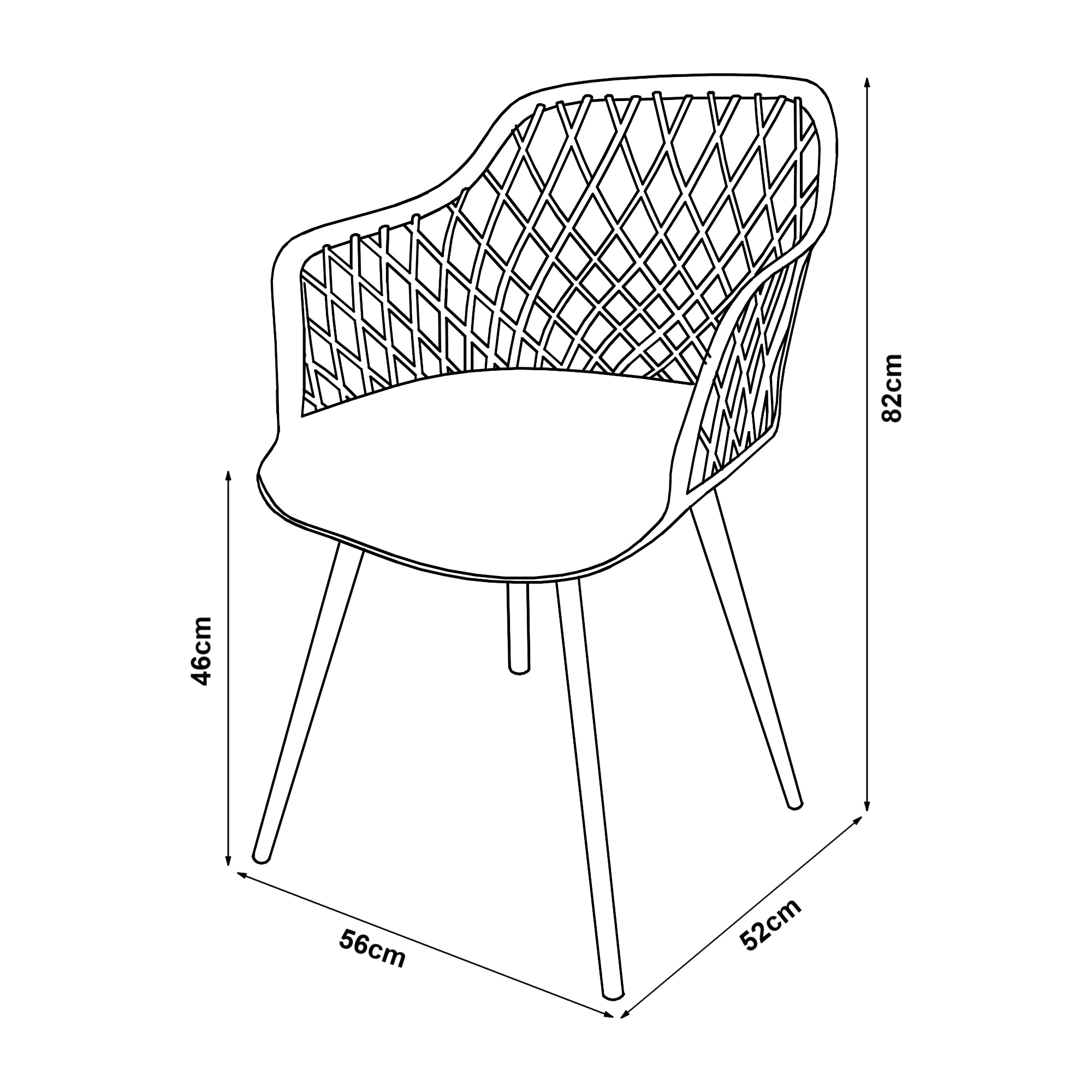 Set Kangasniemi di 2 Sedie da Sala Schienale a Rete - Bianco [en.casa]