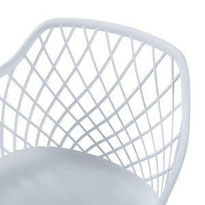 Set Kangasniemi di 2 Sedie da Sala Schienale a Rete - Bianco [en.casa]